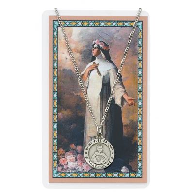Saint Rose Lima Medal, Prayer Card Set 735365509041 - PSD600RS