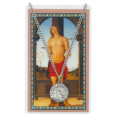 Saint Sebastian Medal, Prayer Card Set 735365496617 - PSD600SB