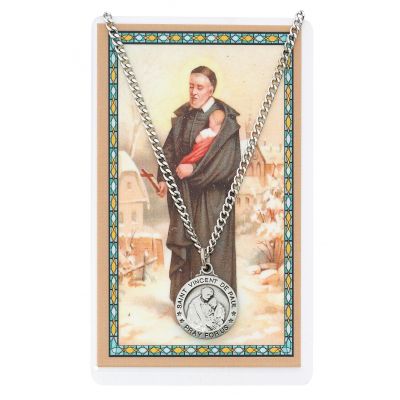 Saint Vincent De Paul Medal, Prayer Cardset 735365580118 - PSD600VDP