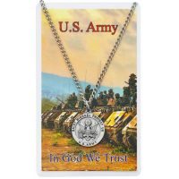 Army Pewter Medal/24" Chain/Prayer Card Set