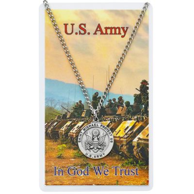 Army Pewter Medal/24" Chain/Prayer Card Set - 735365524181 - PSD650AM