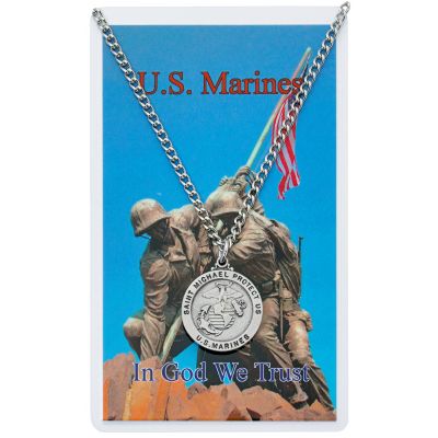Marine Prayer Card Set/Pewter Medal Has Saint Michael On Back - 735365524198 - PSD650MRN