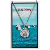 Navy Pendant/Catholic Prayer Card Set