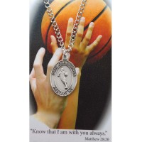 Boy Basketball Medal, Catholic Prayer Card Set