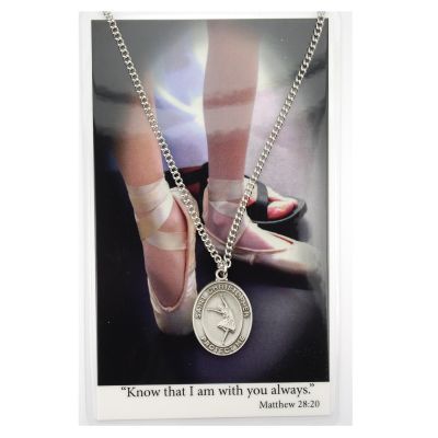 Girls Dance Prayer Card With Pewter Medal With 18" Chain 2Pk - 735365480104 - PSD676DC