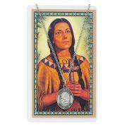 Saint Kateri Medal & Prayer With 18" Chain