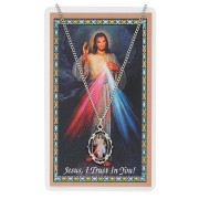 Divine Mercy Pendant/Catholic Prayer Card Set