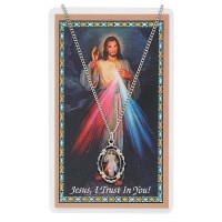 Divine Mercy Pendant/Catholic Prayer Card Set