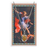 St Michael Pendant/Catholic Prayer Card Set