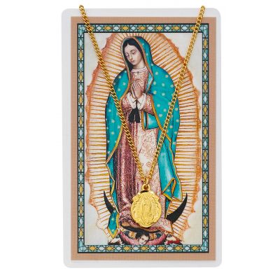 Gold Plated Our Lady of Guadalupe, Prayer Card 735365573370 - PSH1821GU