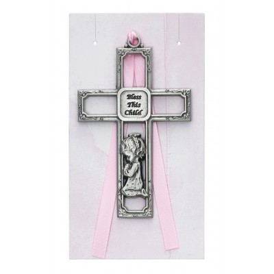 Pewter Girl 3-1/2 inch Crib Cross/