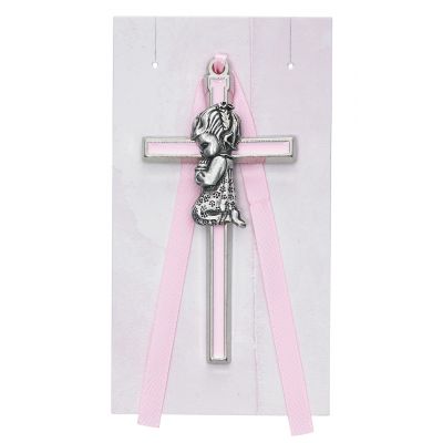 3-1/2 inch Pink Girl Crib Cross 735365076383 - PW14-P