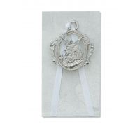 Guardian Angel Crib Medal/White Ribbon