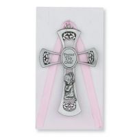 3 3/4 Pink Girl Cross/Ribbon