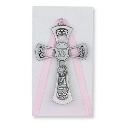 3 3/4 Pink Girl Cross/Ribbon 735365532155 - PW7-P
