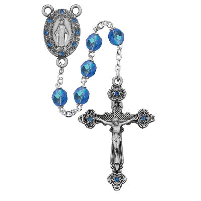 7mm Blue Rosary w/Blue Stones - 735365561865 - R123DF