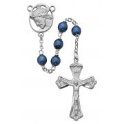 7mm Blue Metallic Rosary