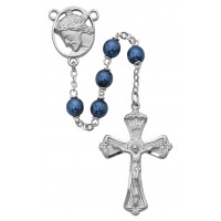 7mm Blue Metallic Rosary