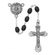 6x8mm Blk St Michael Rosary w/Pewter Crucifix/Center