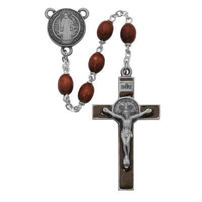 7mm Brown St Benedict Rosary - 735365954810 - R390DF