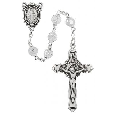 Sterling Silver 7mm Crystal Tincut Rosary - 735365067381 - R400LF