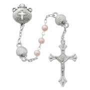 Pink Pearl Shell Baby Rosary/Box