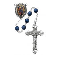 7mm Blue Pearl Our Lady of Undoer Of Knots Rosary