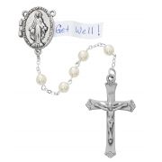 Prayer Petition Locket Rosary With 6mm Glass Pearl Beads