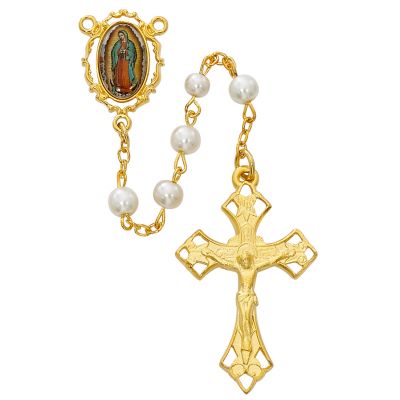 Gold Plated Pewter Guadalupe Rosary/boxed - 735365495405 - R596HF