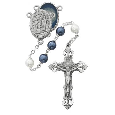 Blue And Pearl Lourdes Rosary - 735365495634 - R608DF