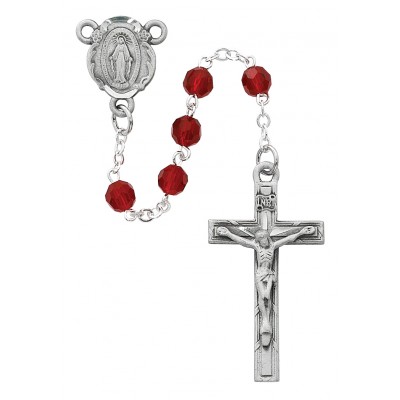 Pewter 6mm Garnet Rosary - 735365498017 - R616DF