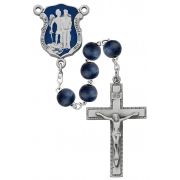 8mm Blue Wood Police Rosary