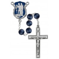 8mm Blue Wood Police Rosary