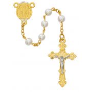 6mm Gold Plated Two Tone Pearl Rosary