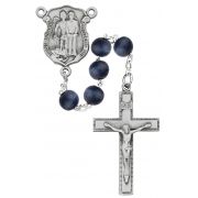 8mm Blue Wood Police St. Michael Rosary