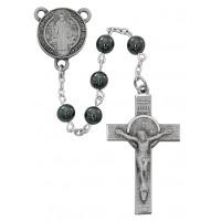7mm Hematite St Benedict Rosary