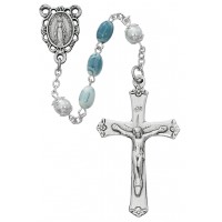 Oval Blue Swirl Rosary