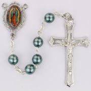 7mm Teal Pearl Our Lady Guadalupe