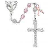 7mm Pink Pearl Cancer Rosary