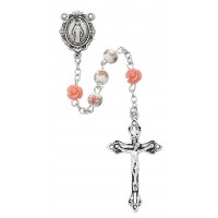 6mm Pink Flowe W/ Flower Of Bx