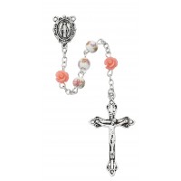 Pink Flower Communion Rosary