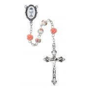 Pink Flower Communion Rosary