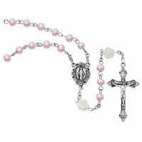4mm Pink Pearl W/ Flower Of Bx