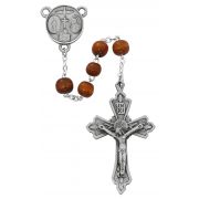 7mm Brown Wood Round Rosary