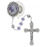 Violet Cameo Lourdes Rosary