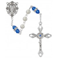 6mm Pearl, Dark Blue Rosary