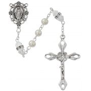 6mm Pearl, Crystal Rosary