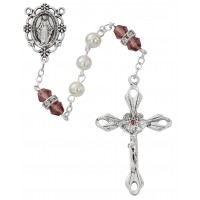 6mm Pearl, Dark Amethys Rosary