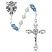 6mm Pearl, Light Blue Rosary