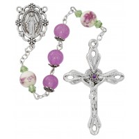 Purp & Ceramic Bead Flower Ros